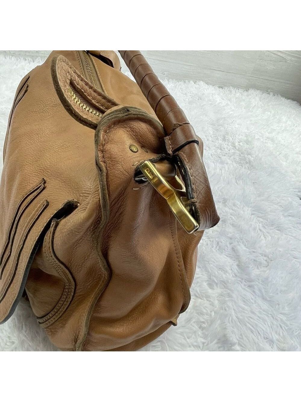 Chloe Marcie Large Hobo Leather Shoulder Bag - Picture 8 of 16